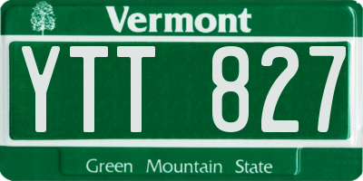 VT license plate YTT827