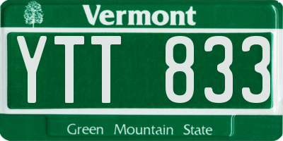 VT license plate YTT833