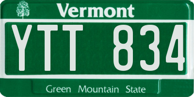 VT license plate YTT834