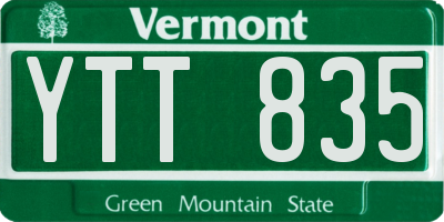 VT license plate YTT835