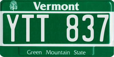 VT license plate YTT837