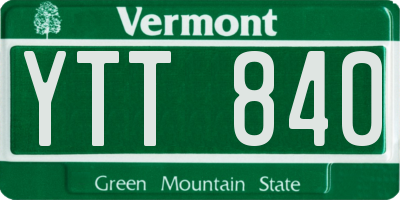 VT license plate YTT840