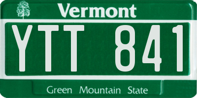 VT license plate YTT841