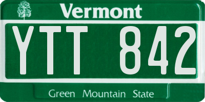 VT license plate YTT842