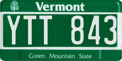 VT license plate YTT843