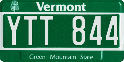 VT license plate YTT844