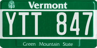 VT license plate YTT847