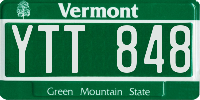 VT license plate YTT848