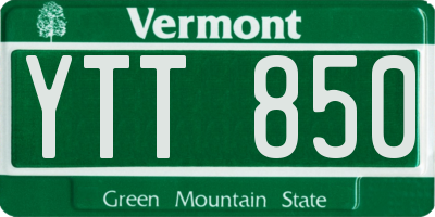 VT license plate YTT850