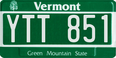 VT license plate YTT851