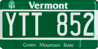 VT license plate YTT852