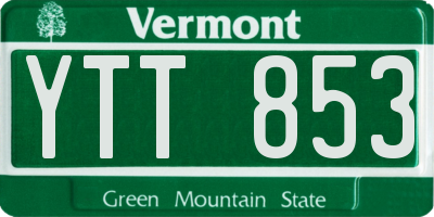VT license plate YTT853
