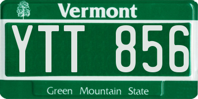 VT license plate YTT856