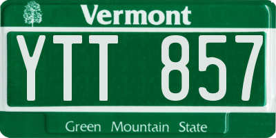 VT license plate YTT857