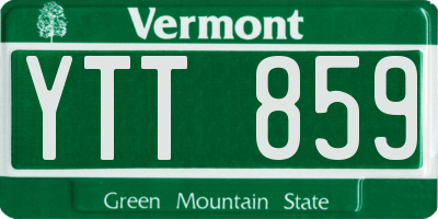VT license plate YTT859