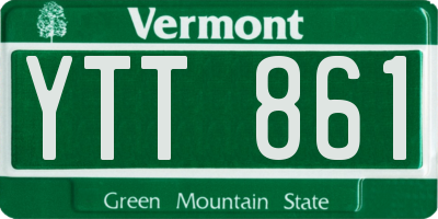 VT license plate YTT861