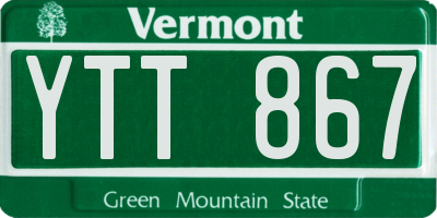 VT license plate YTT867
