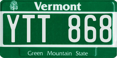 VT license plate YTT868
