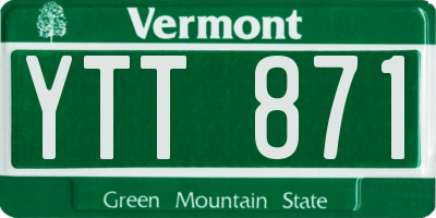 VT license plate YTT871