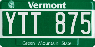 VT license plate YTT875