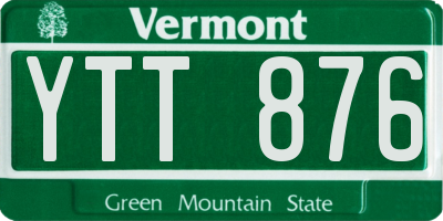 VT license plate YTT876