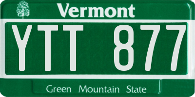VT license plate YTT877