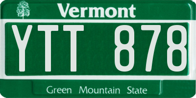 VT license plate YTT878