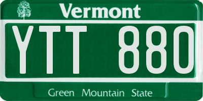 VT license plate YTT880