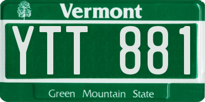 VT license plate YTT881