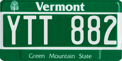 VT license plate YTT882
