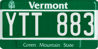 VT license plate YTT883