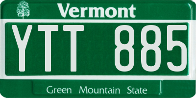 VT license plate YTT885