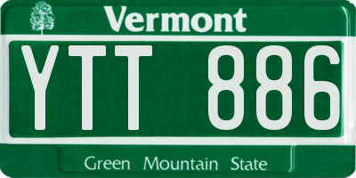 VT license plate YTT886