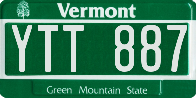 VT license plate YTT887