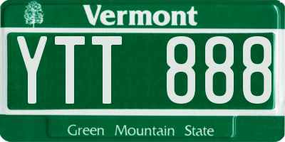 VT license plate YTT888