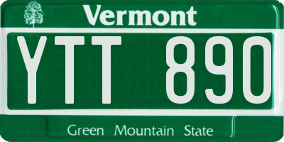 VT license plate YTT890
