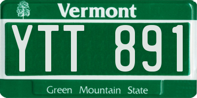VT license plate YTT891