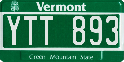 VT license plate YTT893