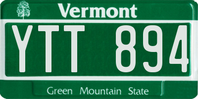 VT license plate YTT894