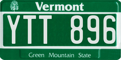 VT license plate YTT896