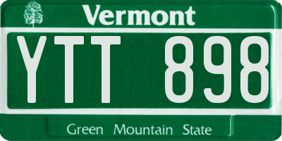 VT license plate YTT898