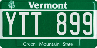 VT license plate YTT899