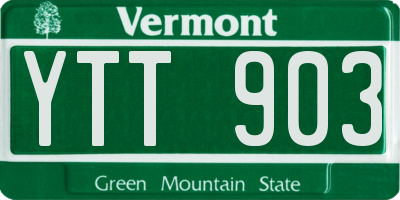 VT license plate YTT903