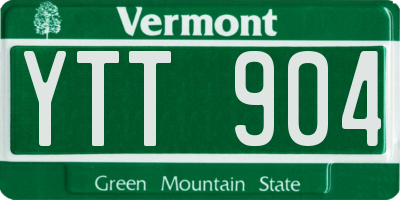 VT license plate YTT904
