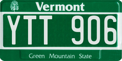 VT license plate YTT906
