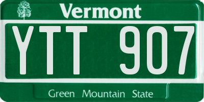 VT license plate YTT907