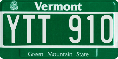VT license plate YTT910
