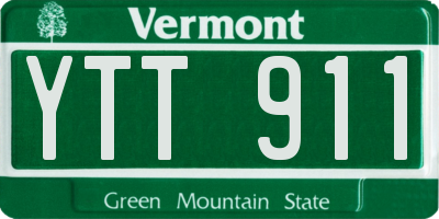VT license plate YTT911