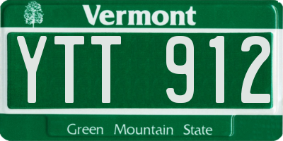 VT license plate YTT912