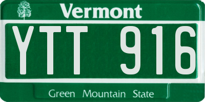 VT license plate YTT916